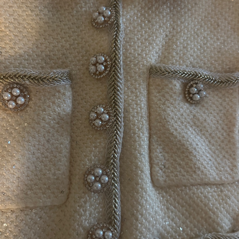 XS Sierra Darien Ivory Knit Textured Dress - Picture 5 of 7